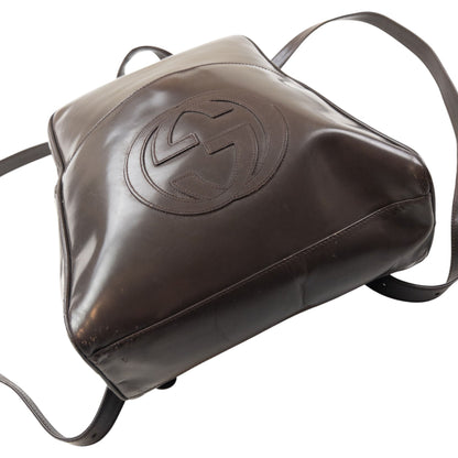 Vintage 90s Gucci Patent Leather Backpack | O/S, Brown