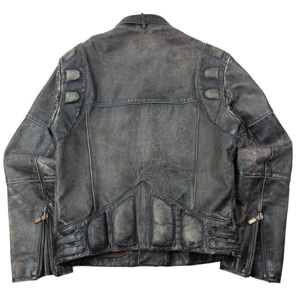 Vintage 90s Hugo Boss Zip Up Leather Jacket Size S