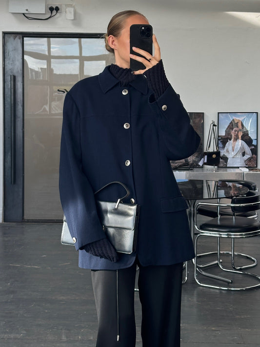 Versace Classic V2 1990s Bespoke Button Pure Wool Chore Jacket - L