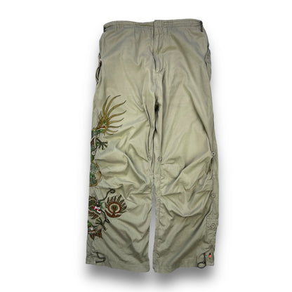 2002 Maharishi Embroidered Dragon Snopants (L) | Default Title, Red