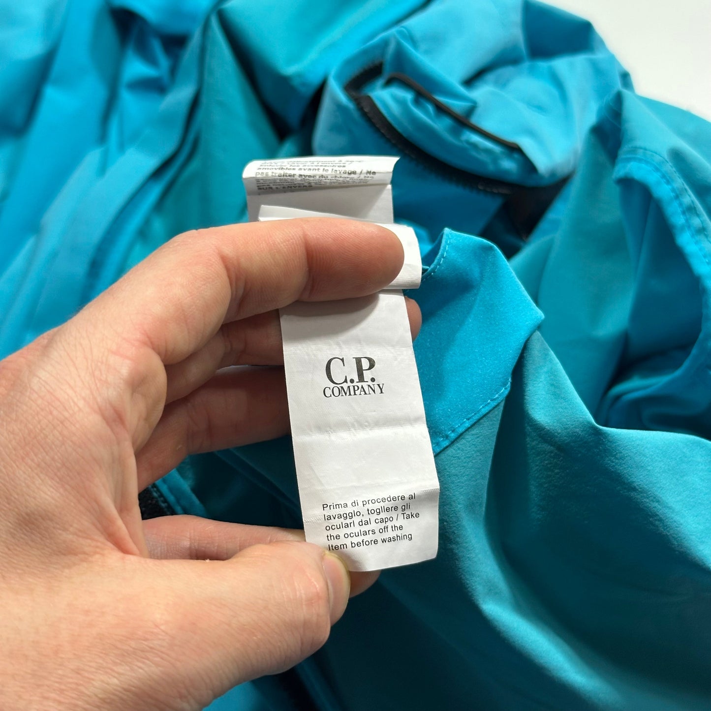 CP Company Aqua Blue Pro-tek Goggle Smock Jacket - IT52 (L)