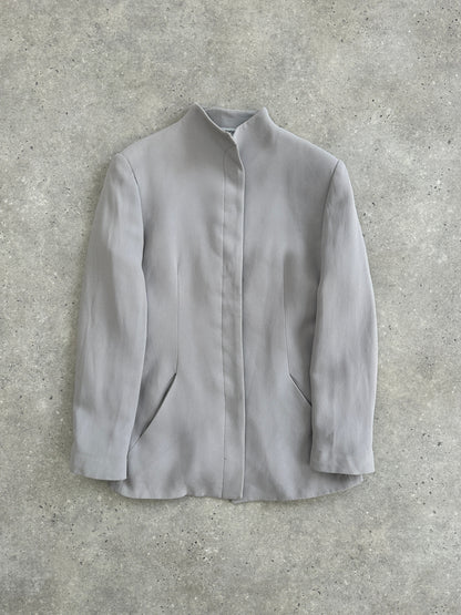 Emporio Armani High Neck Fitted Minimal Blazer Jacket - S/M