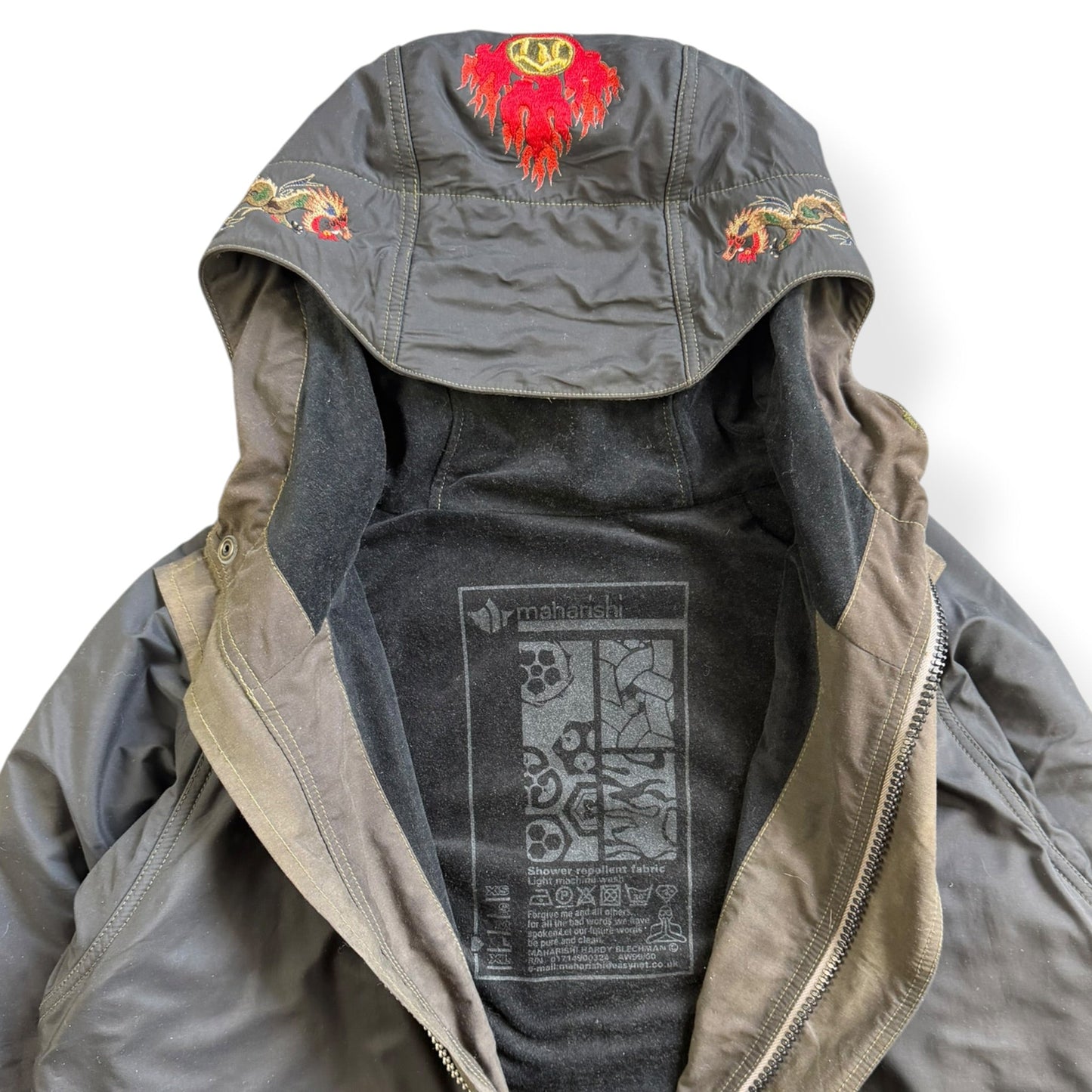 AW99/00 Maharishi Shower Repellent Waxed Jacket (L) | Large, Red