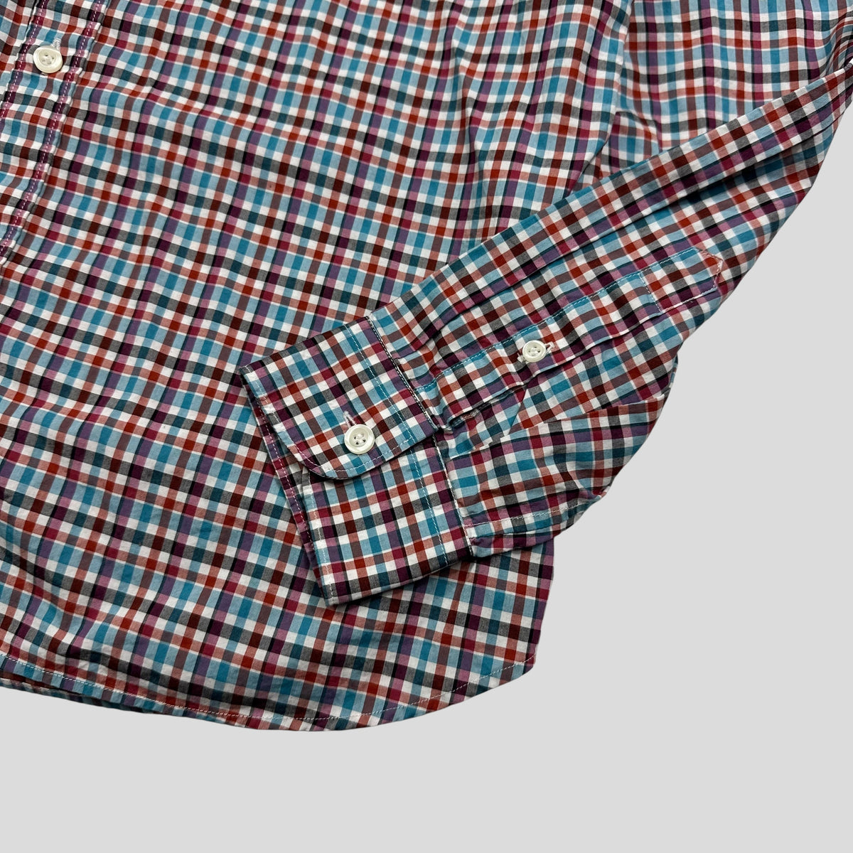 Prada 2018 Neo-plaid Micro Check Longsleeve Shirt - M | Medium, Multicolour