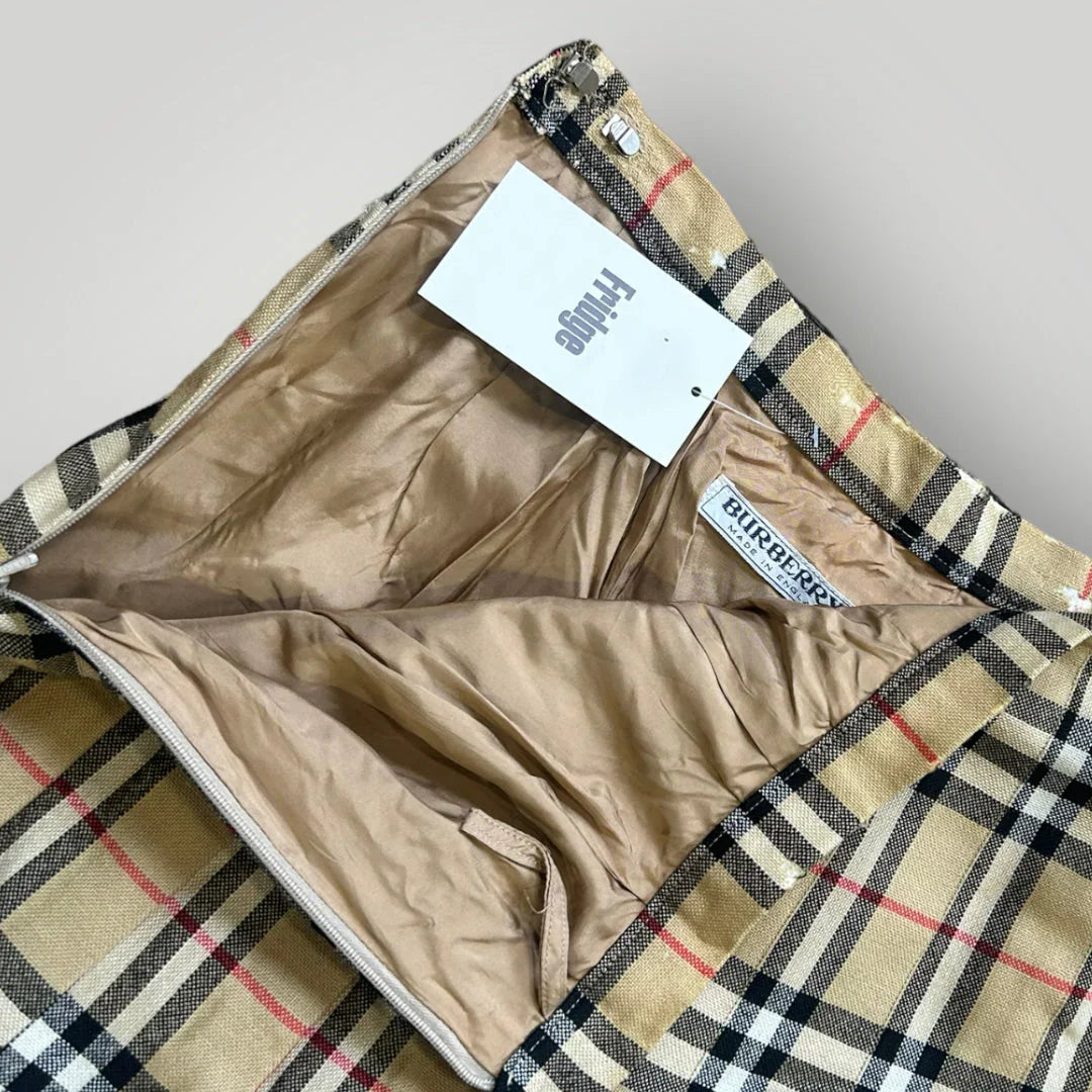 Burberry 1980's Pleated Wool Skirt 28"