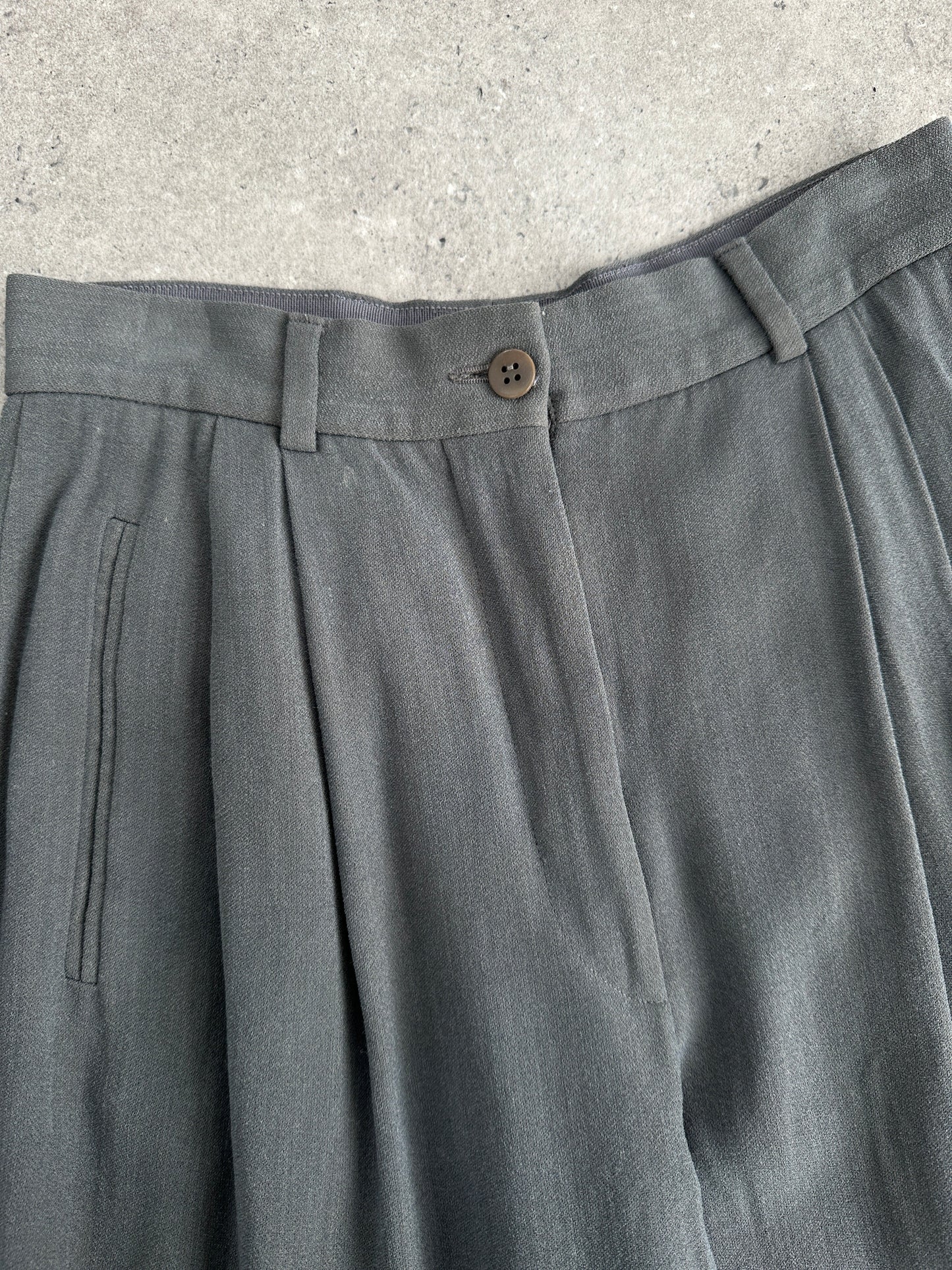 Giorgio Armani High Waisted Tapered Leg Pleated Trousers - W22