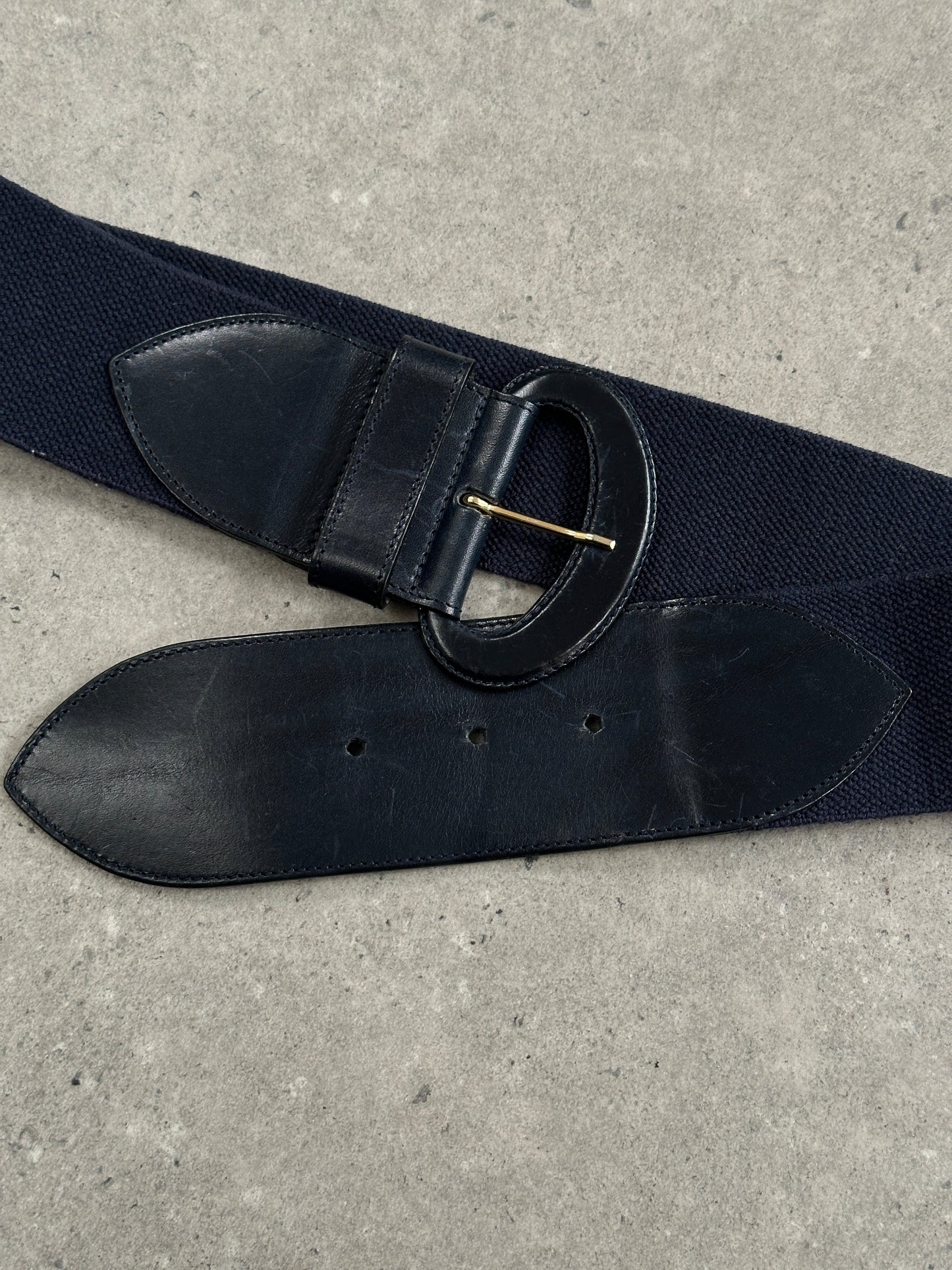 Italian Vintage 1990s Leather & Jute Belt - W25-32