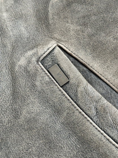 Italian Vintage 1990s Aged Leather Jacket - XL