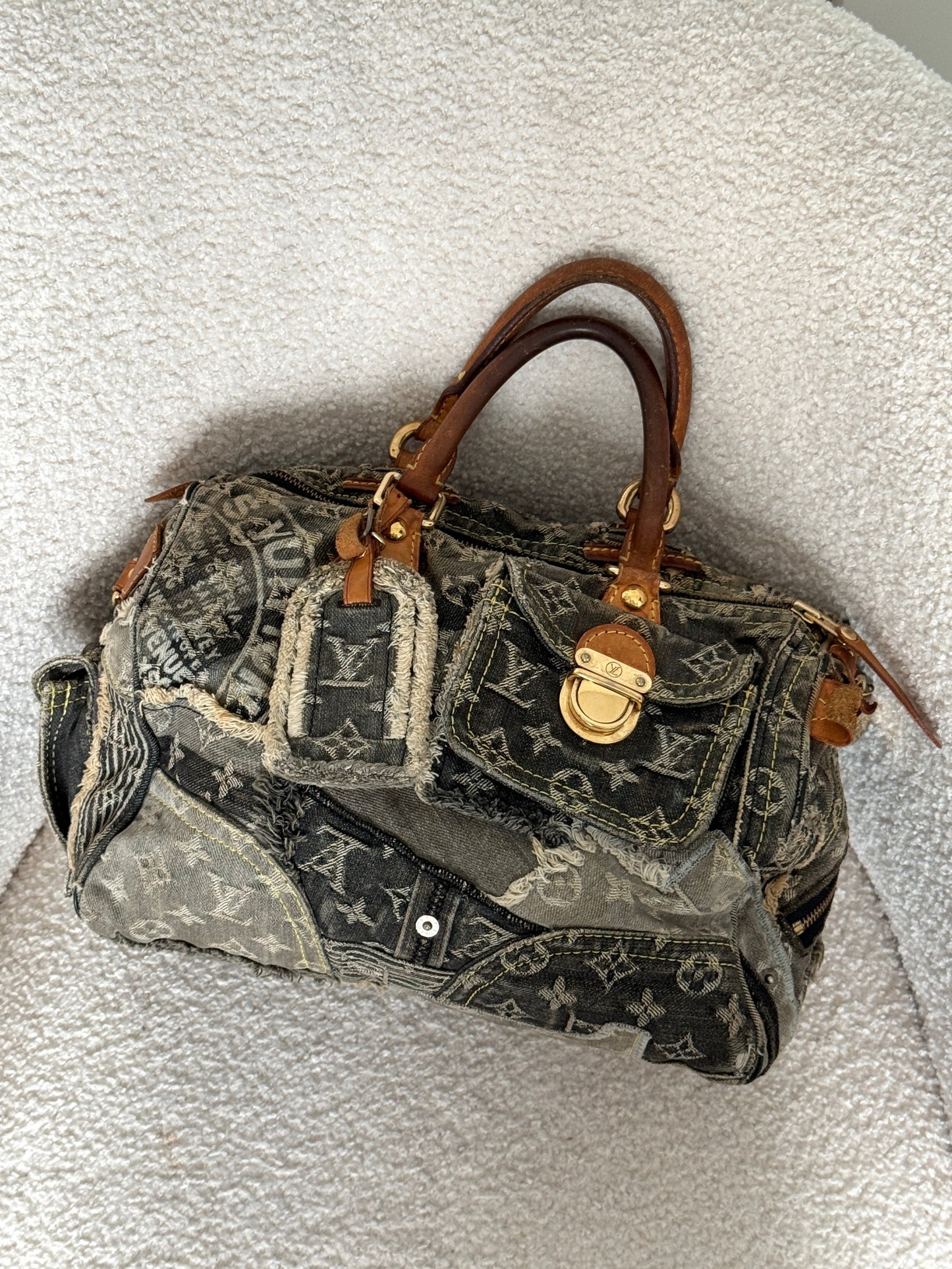 RARE 2007 Louis Vuitton Patchwork Denim Speedy 30 Handbag | O/S, Multicoloured