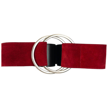 Vintage 2000s Burberry Suede Leather Belt Size XL | O/S, Red