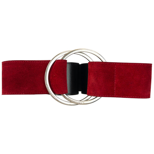Vintage 2000s Burberry Suede Leather Belt Size XL | O/S, Red