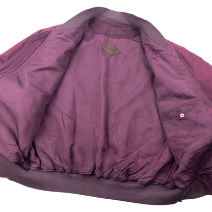 Vintage 90s Hugo Boss Silk Bomber Jacket Size XXL | XXL, Purple