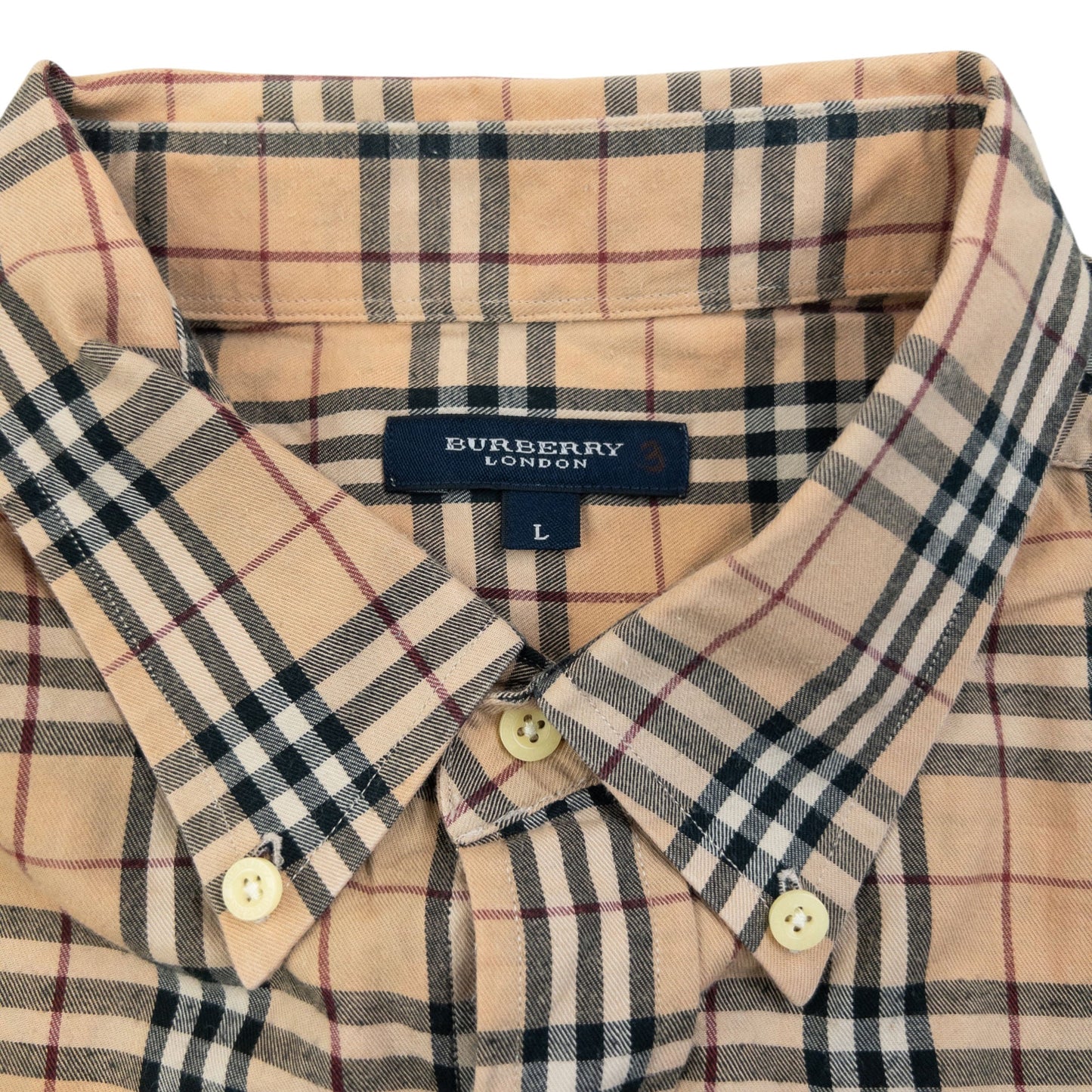 Vintage 2000s Burberry Nova Check Long Sleeve Button Up Shirt Size L | Large, Beige