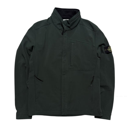 Stone Island Soft Shell-R Jacket | Large, Dark Green