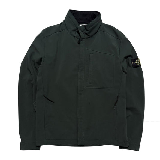 Stone Island Soft Shell-R Jacket | Large, Dark Green