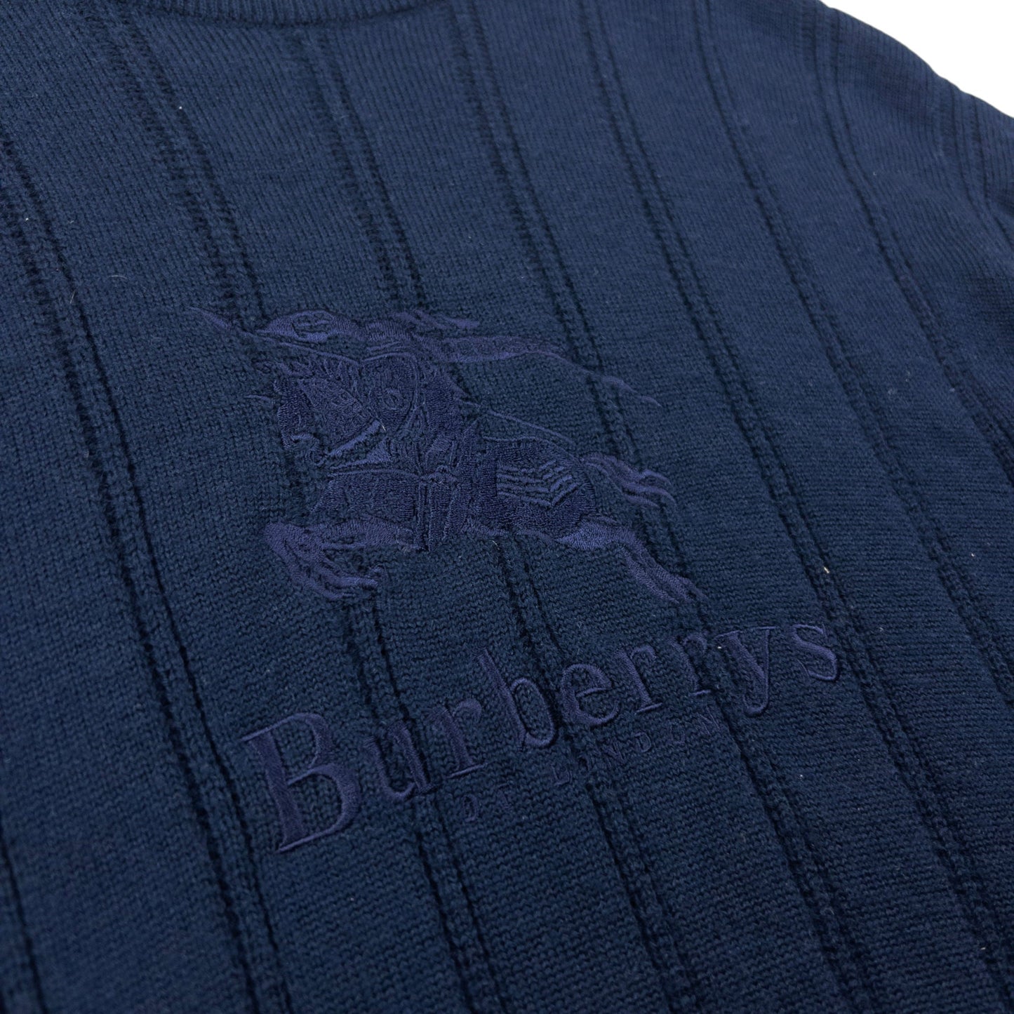 Vintage 80s Burberry Embroidered Wool Jumper Size M