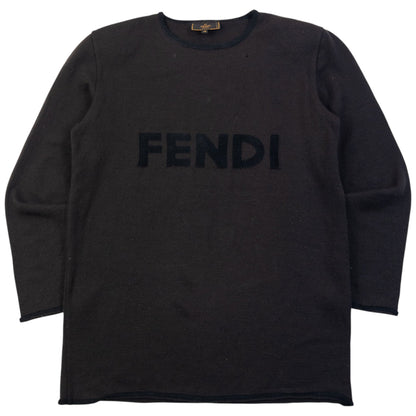 Vintage 90s Fendi Wool Jumper Womens Size L | Large, Black