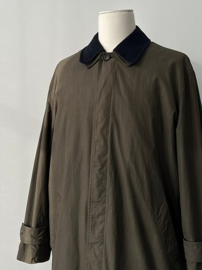 Ralph Lauren 1990s Chaps wool collar cotton trench coat in size L, shown with classic design and neutral color.