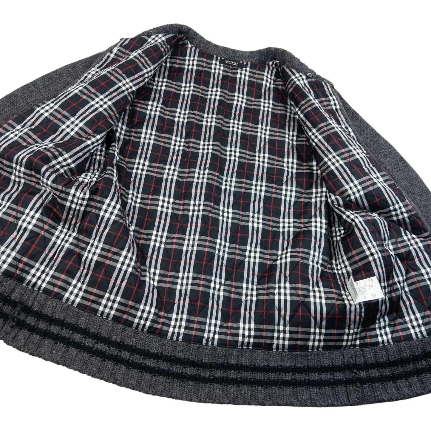 Vintage 2000s Burberry Black Label Nova Check Lined Wool Knit Jacket Size S | Small, Multicoloured
