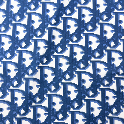 Vintage 2000s Dior Monogram Pixel Silk Scarf | O/S, Blue