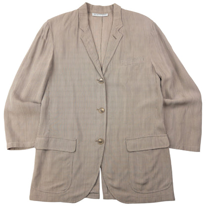 Vintage 90s Emporio Armani Pattern Blazer Jacket Size M | Medium, Beige
