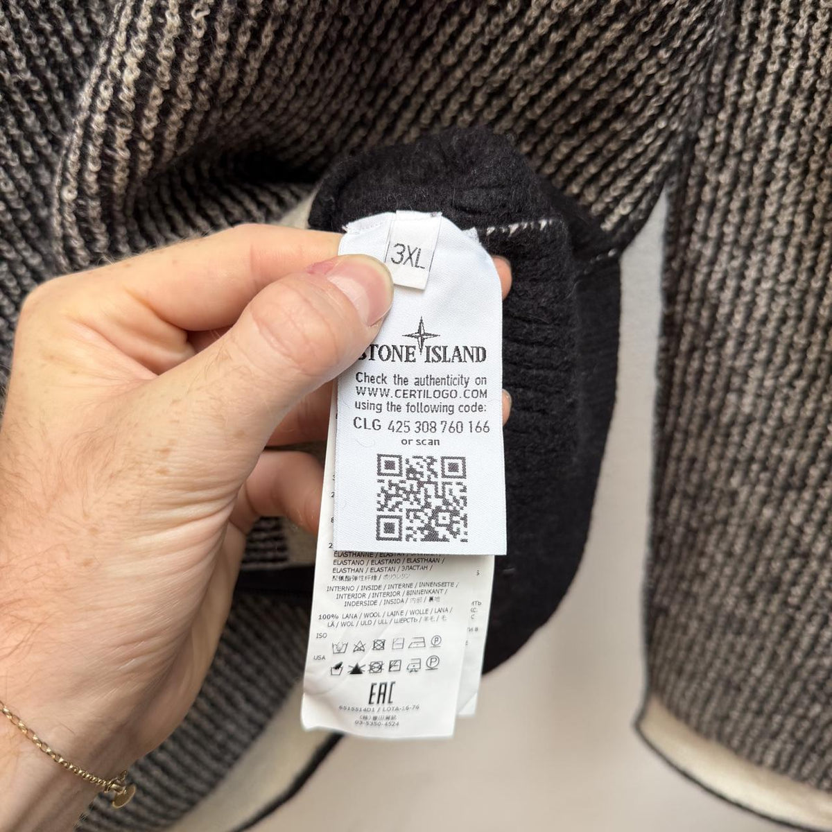 Stone Island Heavy Knit Hoodie (XL) | Extra Large, Multicoloured