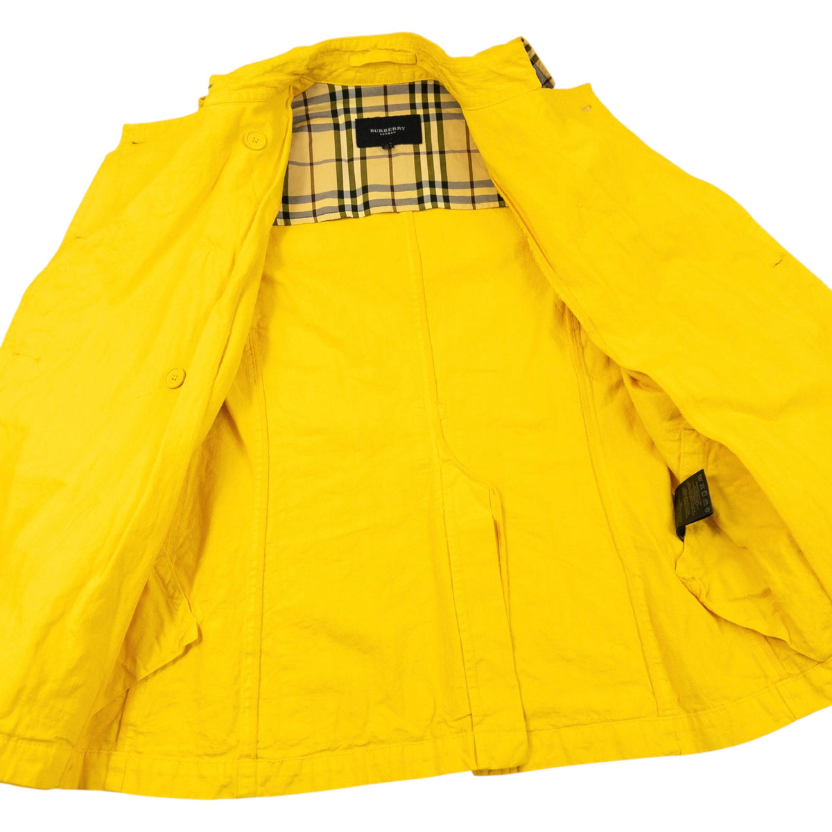 Vintage 2000s Burberry Button Up Trench Jacket Womens Size S | Small, Yellow