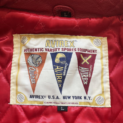 Avirex New York Lions Leather Varsity Jacket - L