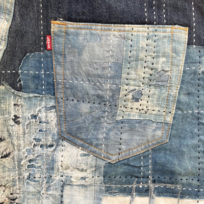 Boro Sashiko Distressed 501 Jeans - W36"