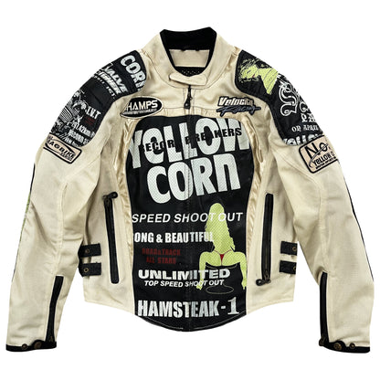 Yellow Corn Motorcycle Racing Jacket - M