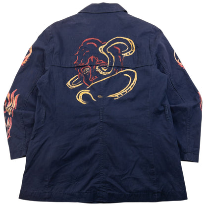Vintage 2000s GAP Hand Painted Dragon Jacket Womens Size L | Large, Purple