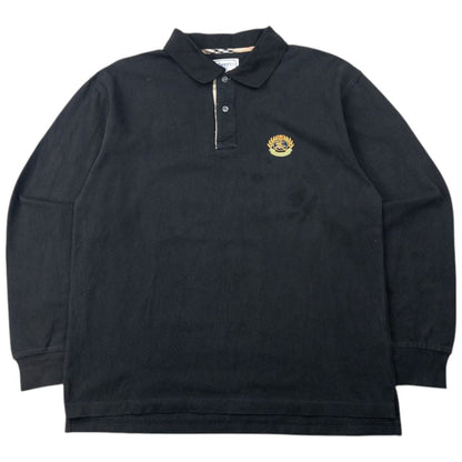 Vintage 90s Burberry Long Sleeve Polo Shirt Size S | Small, Black