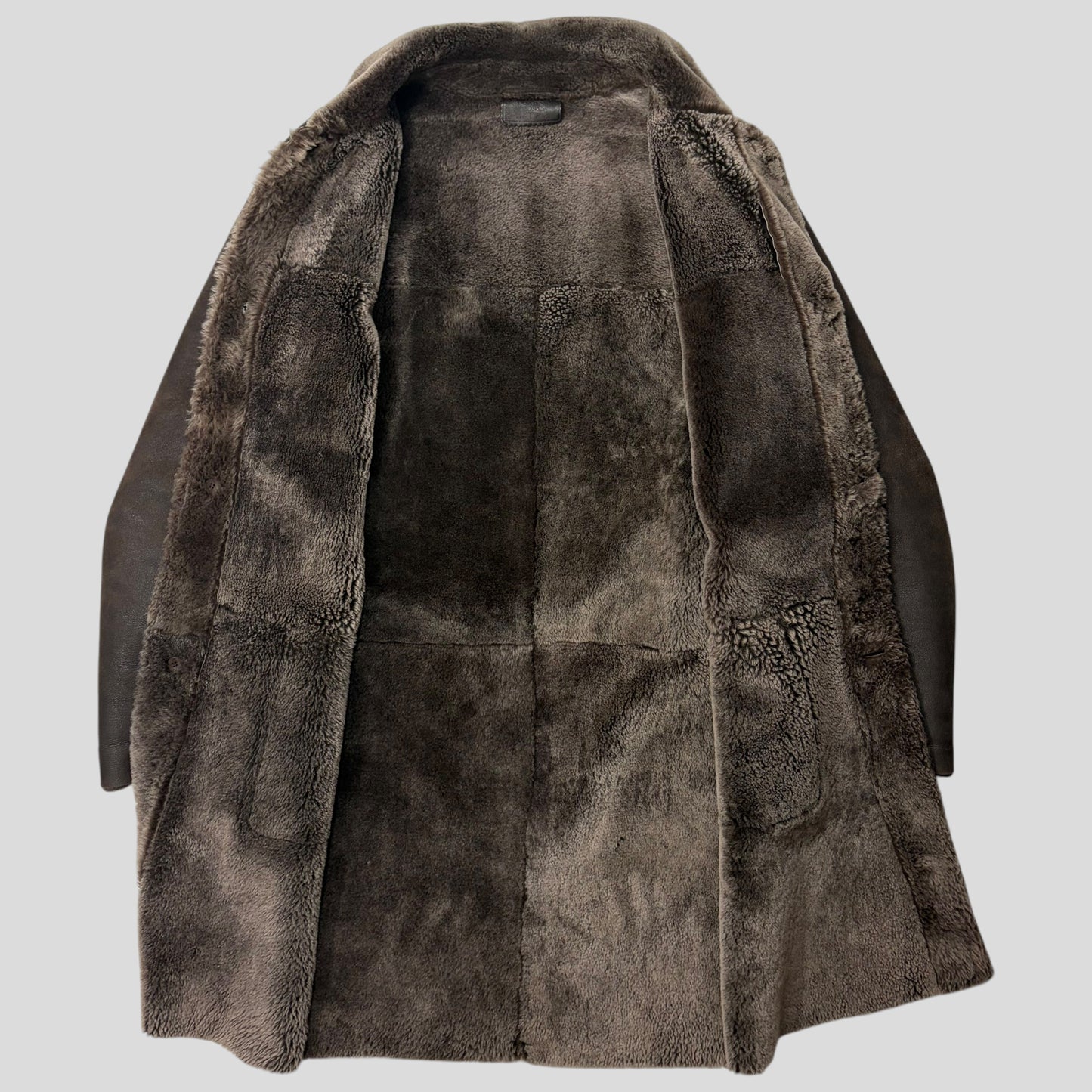 Prada Milano AW03 Shearling Sheepskin Leather Full Length Coat - M | Default Title, Brown