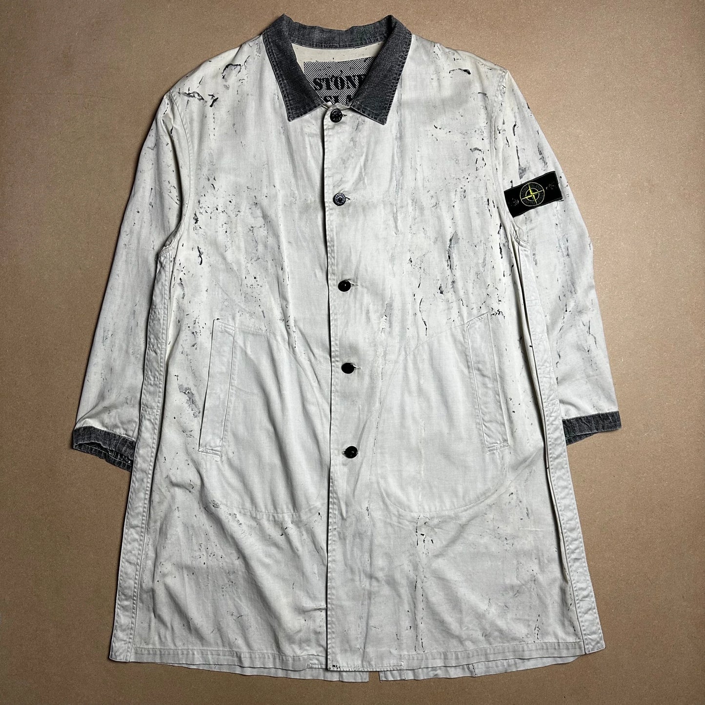 S/S 1985 Light Grey Raso Gommato Marina Rain Coat