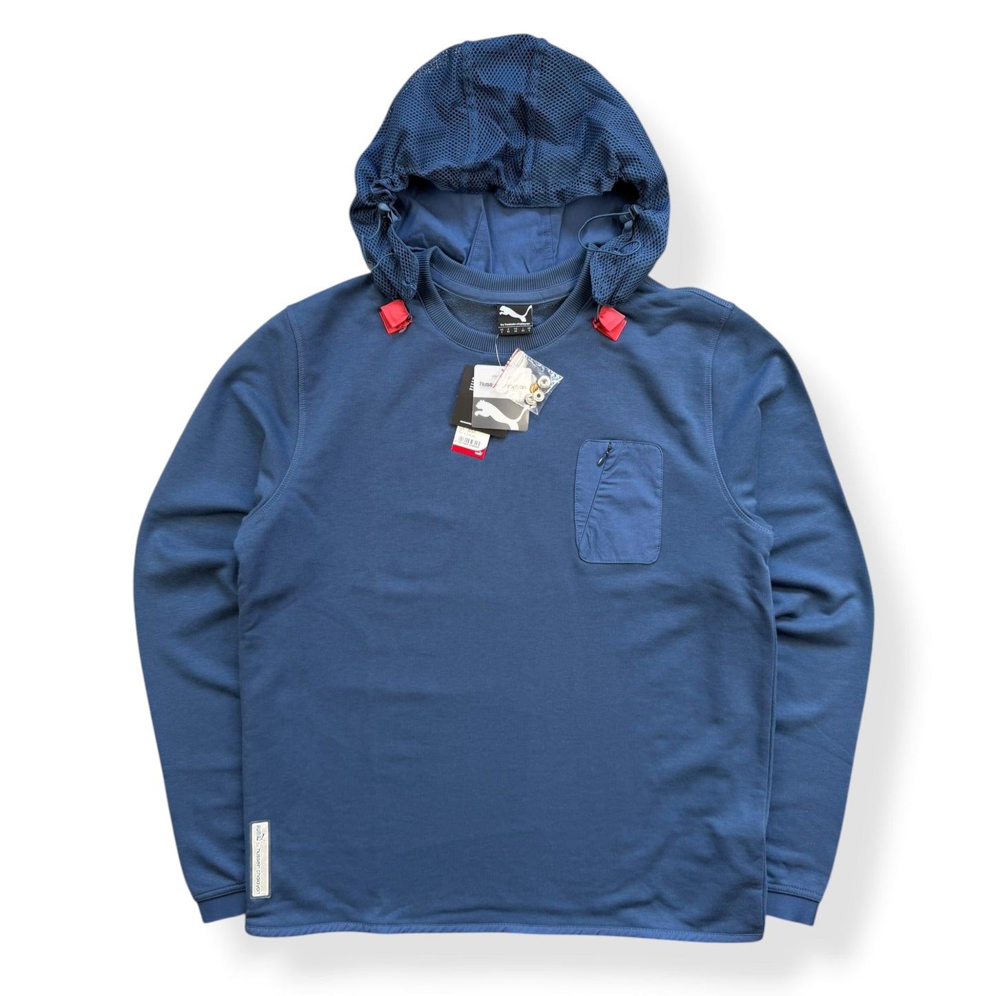 2000's Puma by Hussein Chalayan Detachable Hood Sweatshirt (L) | Large, Blue