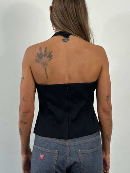 Vintage 2000s Structured Halterneck Top - L