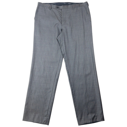 Vintage 2000s Burberry Striped Jacket & Trouser Suit Set Size XL | XL, Grey