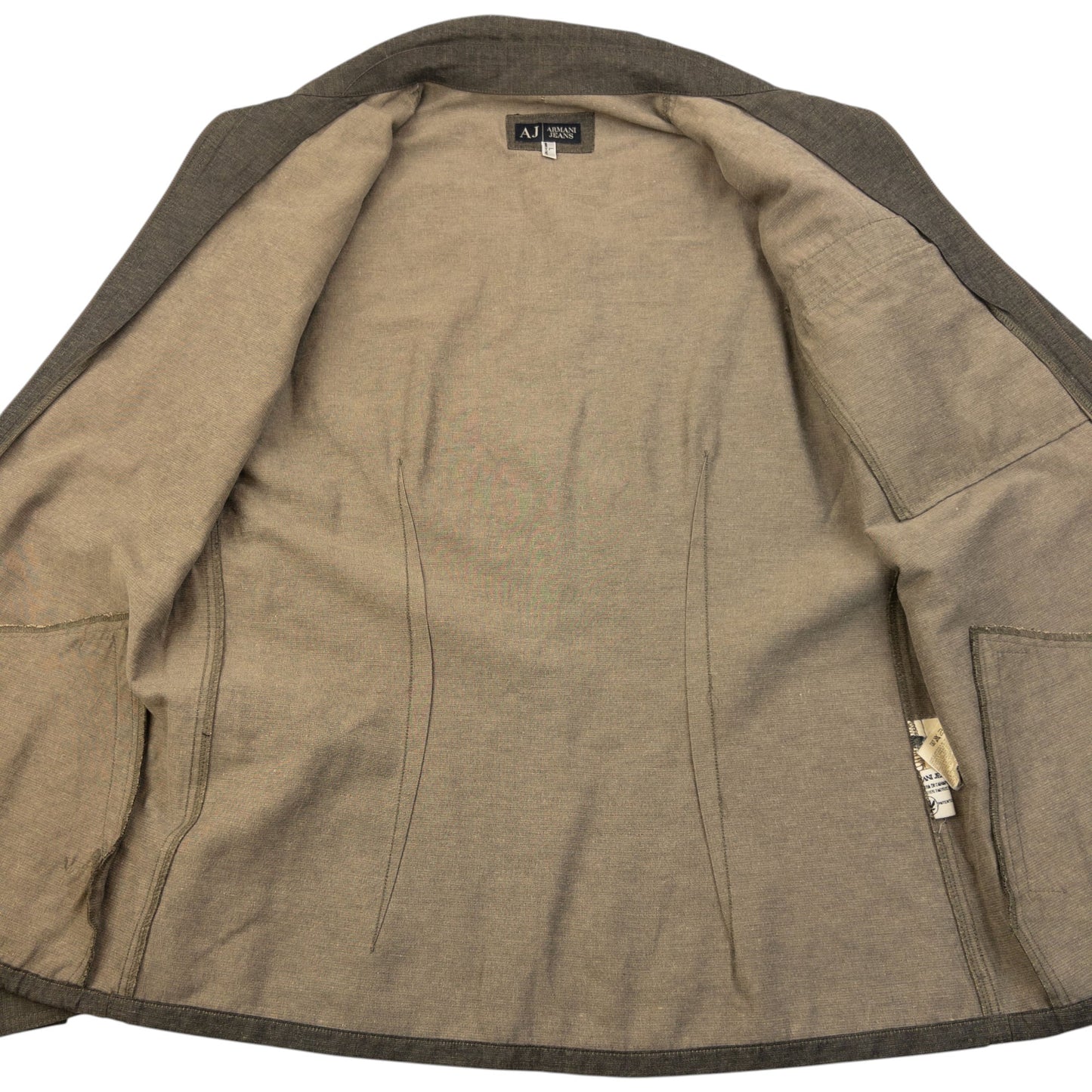 Vintage 2000s Armani Jeans Hemp Zip Up Jacket Size M | Medium, Brown