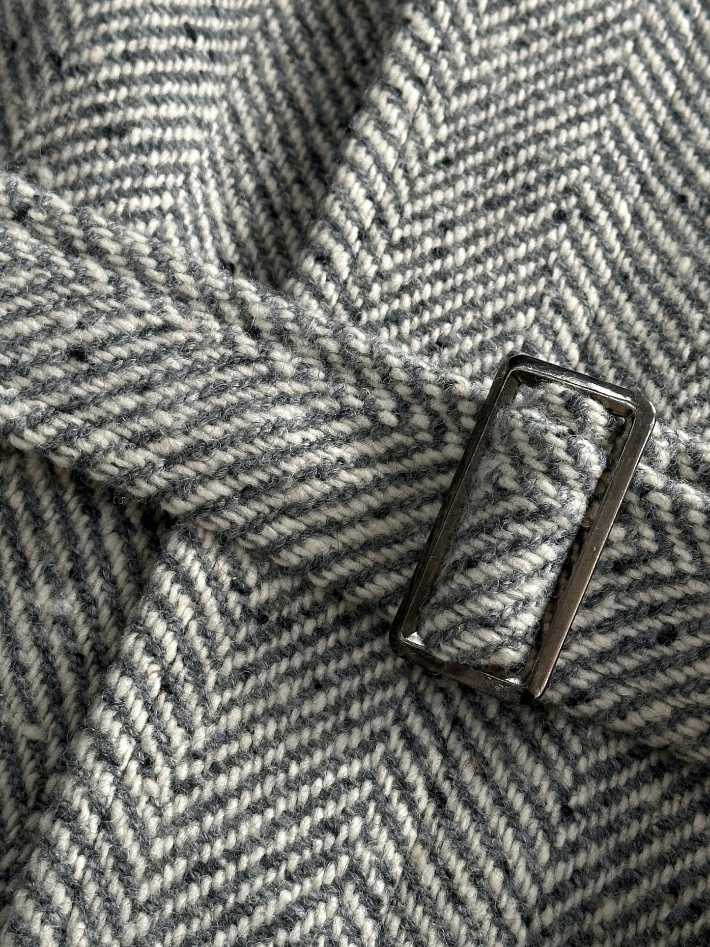 Valentino Pure Brushed Wool Herringbone Belted Coat - XL/XXL