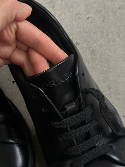 Prada Sport 2000s Leather Minimal Lace Up Trainers - UK 5.5