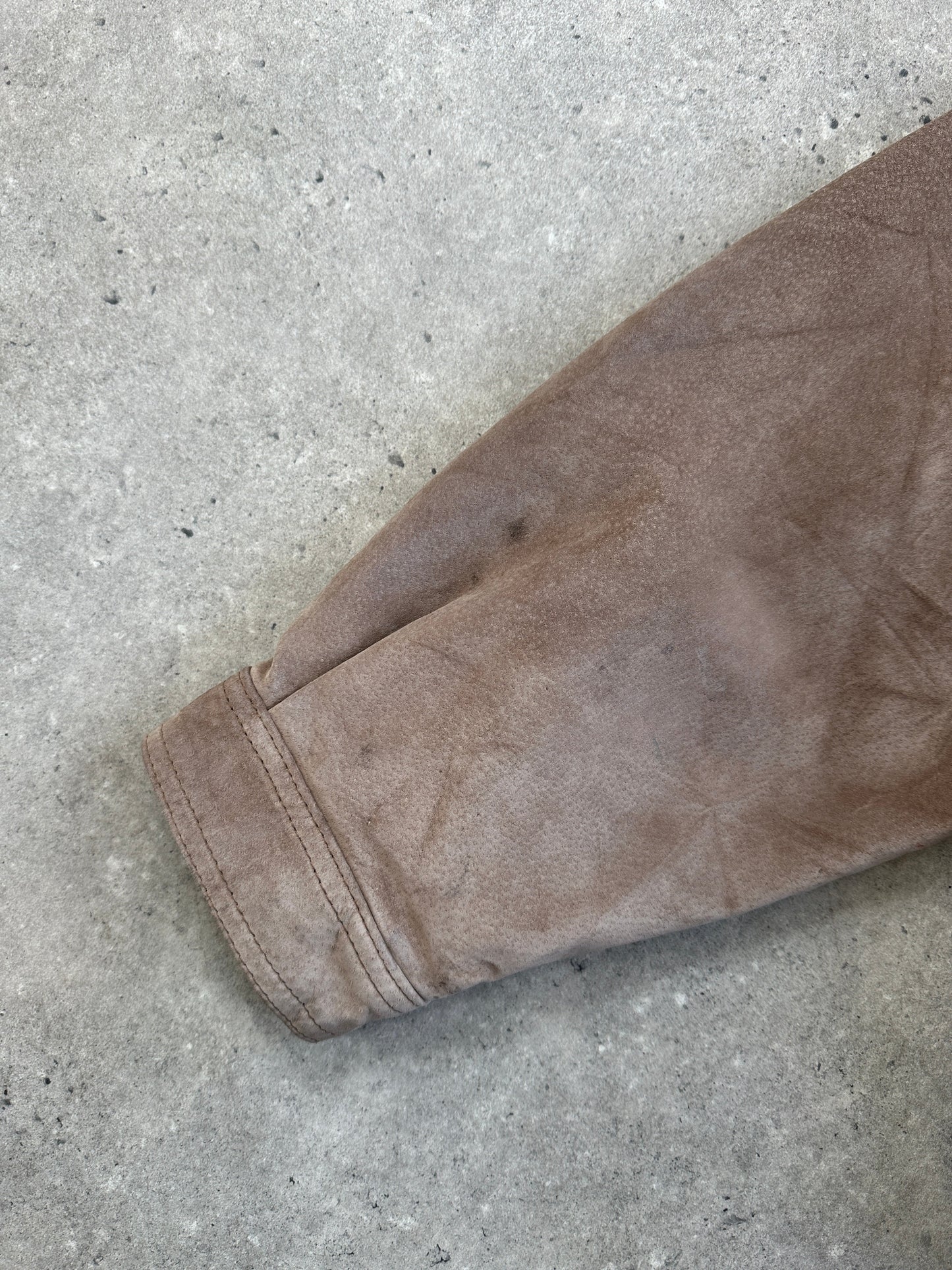 Vintage 1990s High Neck Suede Bomber Jacket - XL