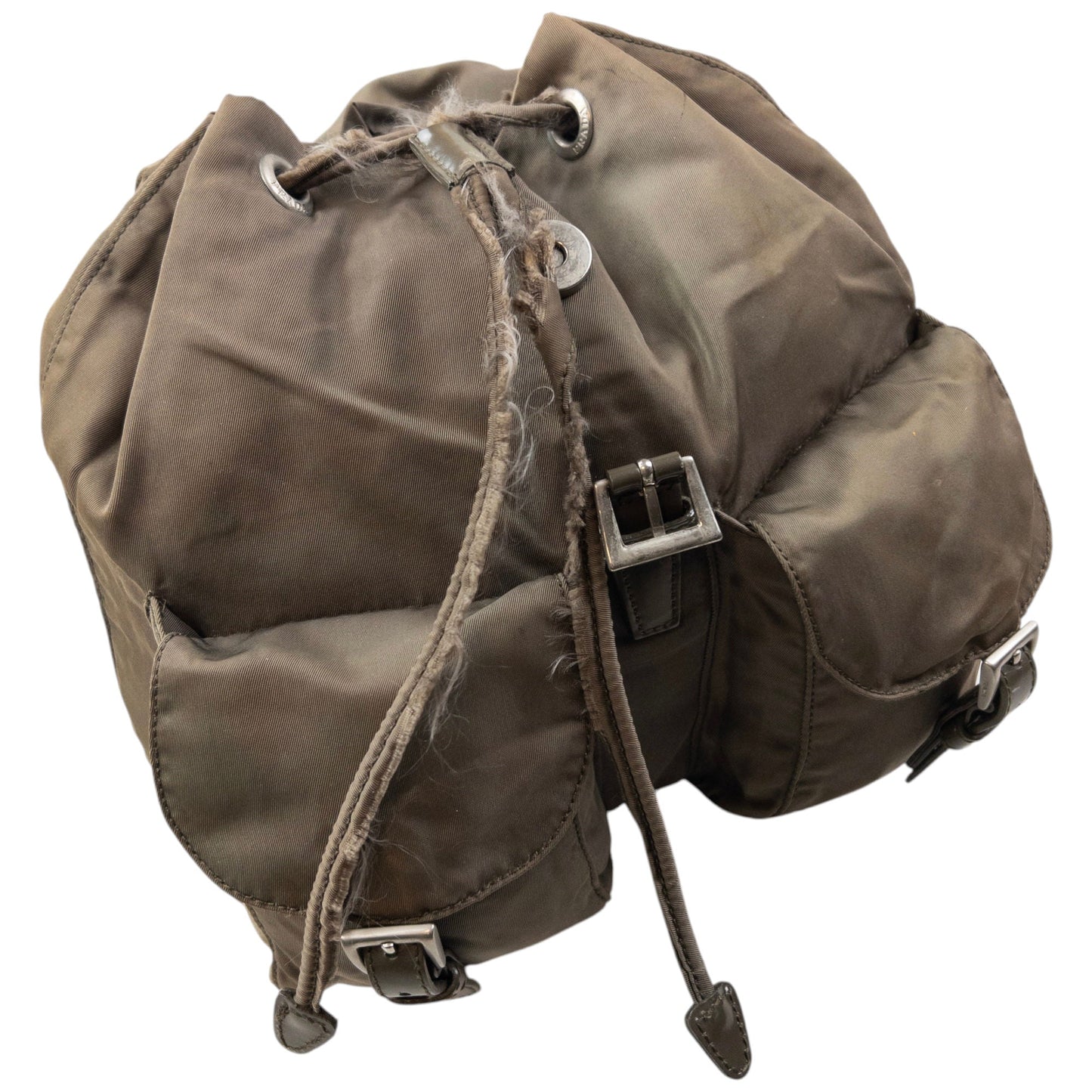 Vintage 2000s Prada Cargo Bucket Backpack | O/S, Grey