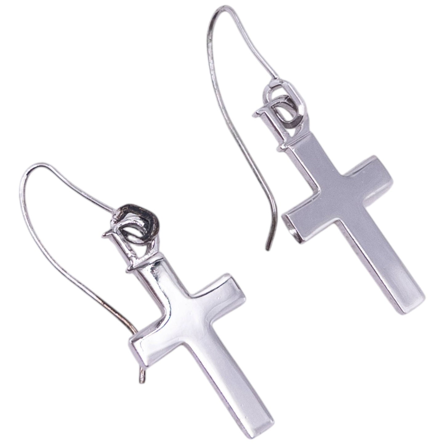Vintage 2000s Dior By John Galliano Silver Cross Earrings | O/S, Grey