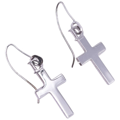 Vintage 2000s Dior By John Galliano Silver Cross Earrings | O/S, Grey