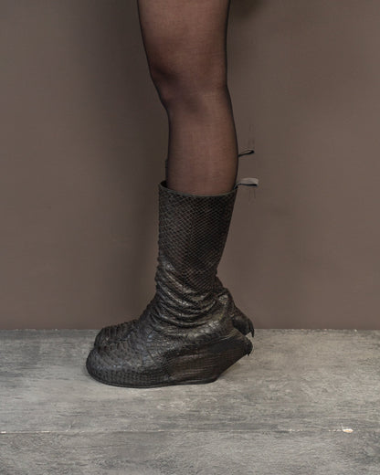 RICK OWENS A/W10 GLEAM PYTHON TURBO WEDGE HEELS (EU 41)