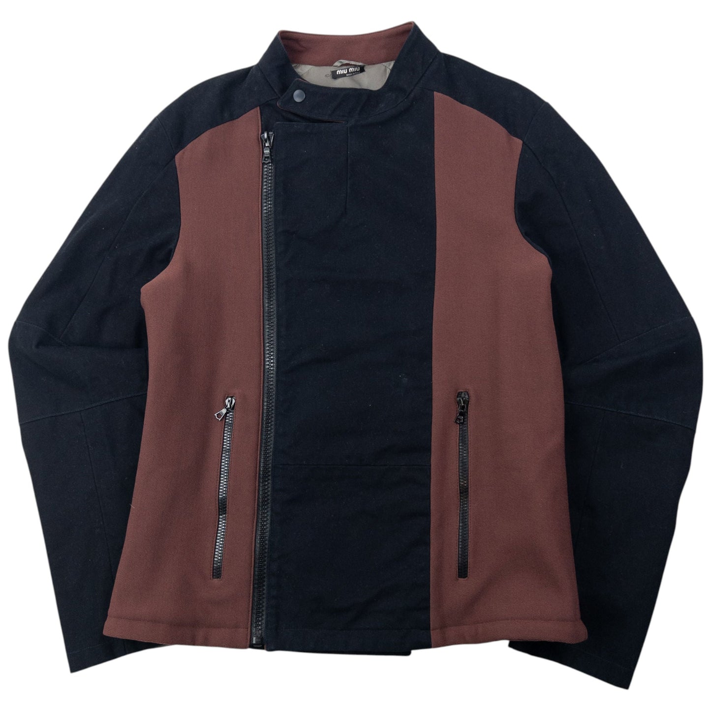 Vintage 1999 Miu Miu Asymmetric Zip Jacket Size M | Medium, Black