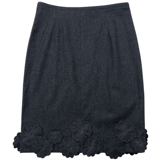 Vintage 2000s Emporio Armani Wool Flower Trim Skirt Womens Size W26