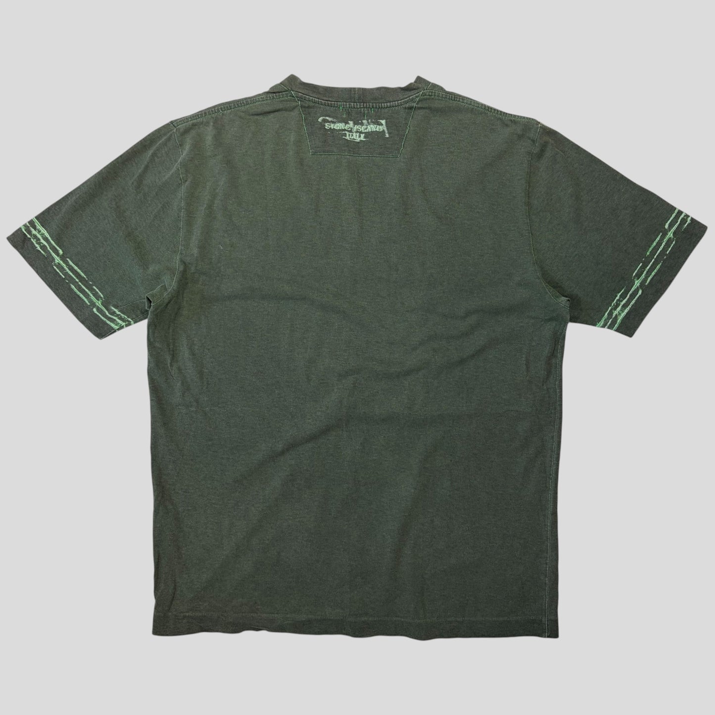 Stone Island SS03 Sublimation Acid Print Marina Logo T-shirt - XL (L) | Large, Green