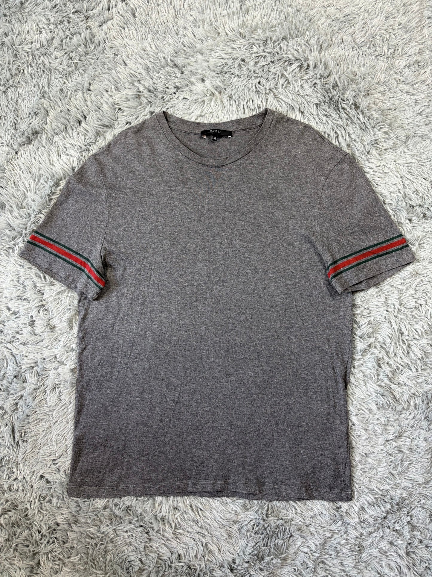 Gucci 2010s Web Stripe Grey T-shirt - L | O/S, Grey