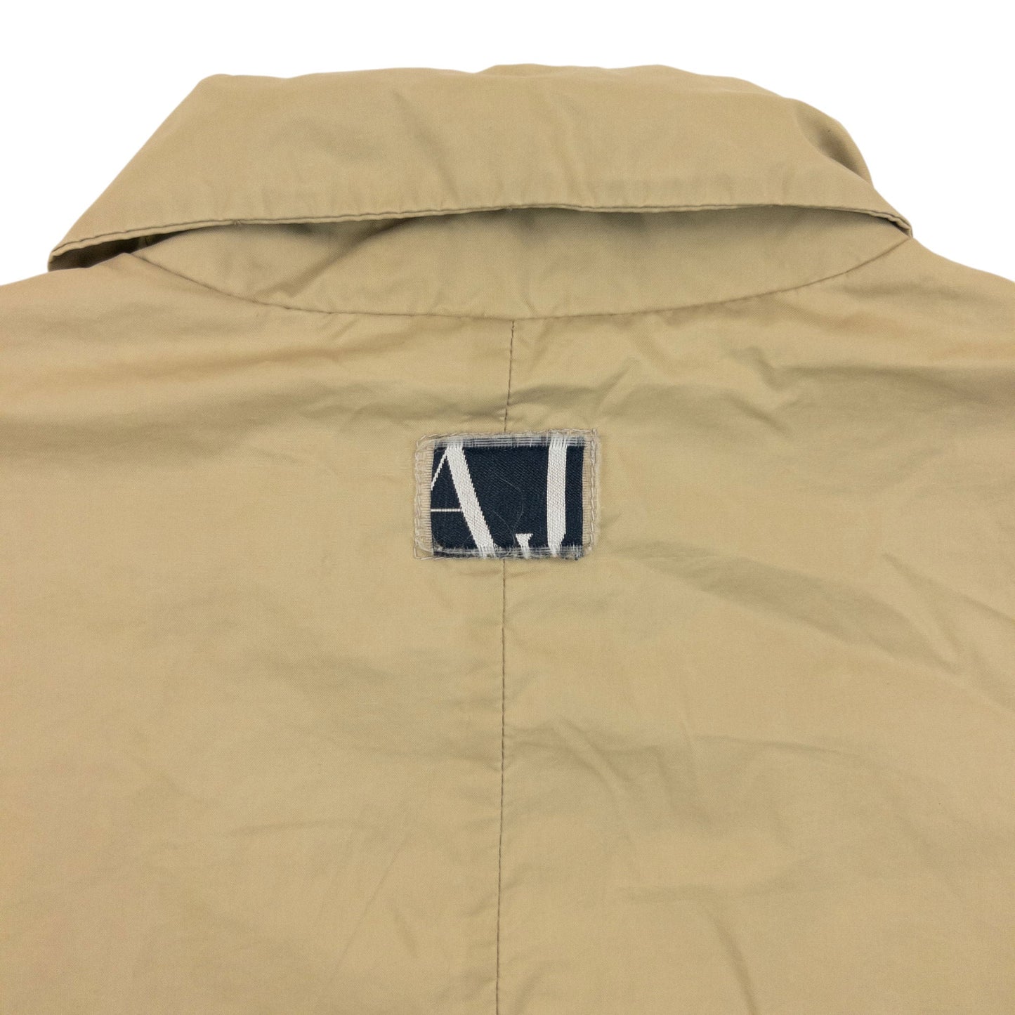 Vintage 2000s Armani Jeans Packable Rain Jacket Womens Size L | Large, Beige